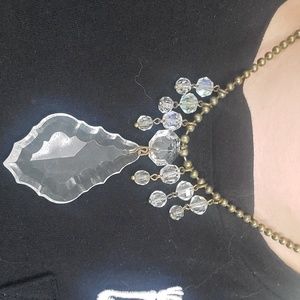 Vintage Chandelier Crystal Pendant Necklace